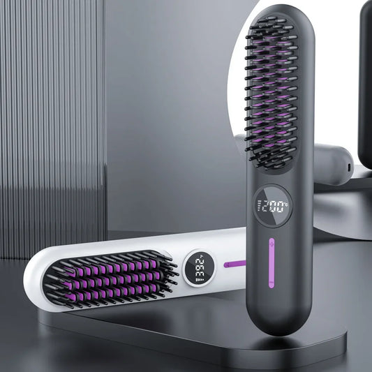 Brosse Lissante Électrique Multifonction – Peigne Chauffant, Ions Négatifs, Anti-Brûlure
